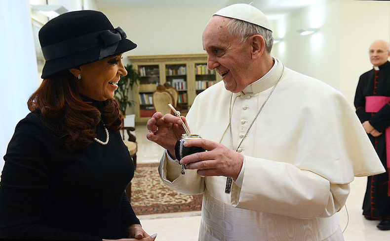 Cristina Fernández de Kirchner, presidente de la nación Argentina, con el Papa Francisco